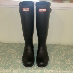 Tall Matte Black Hunter Rain Boots
